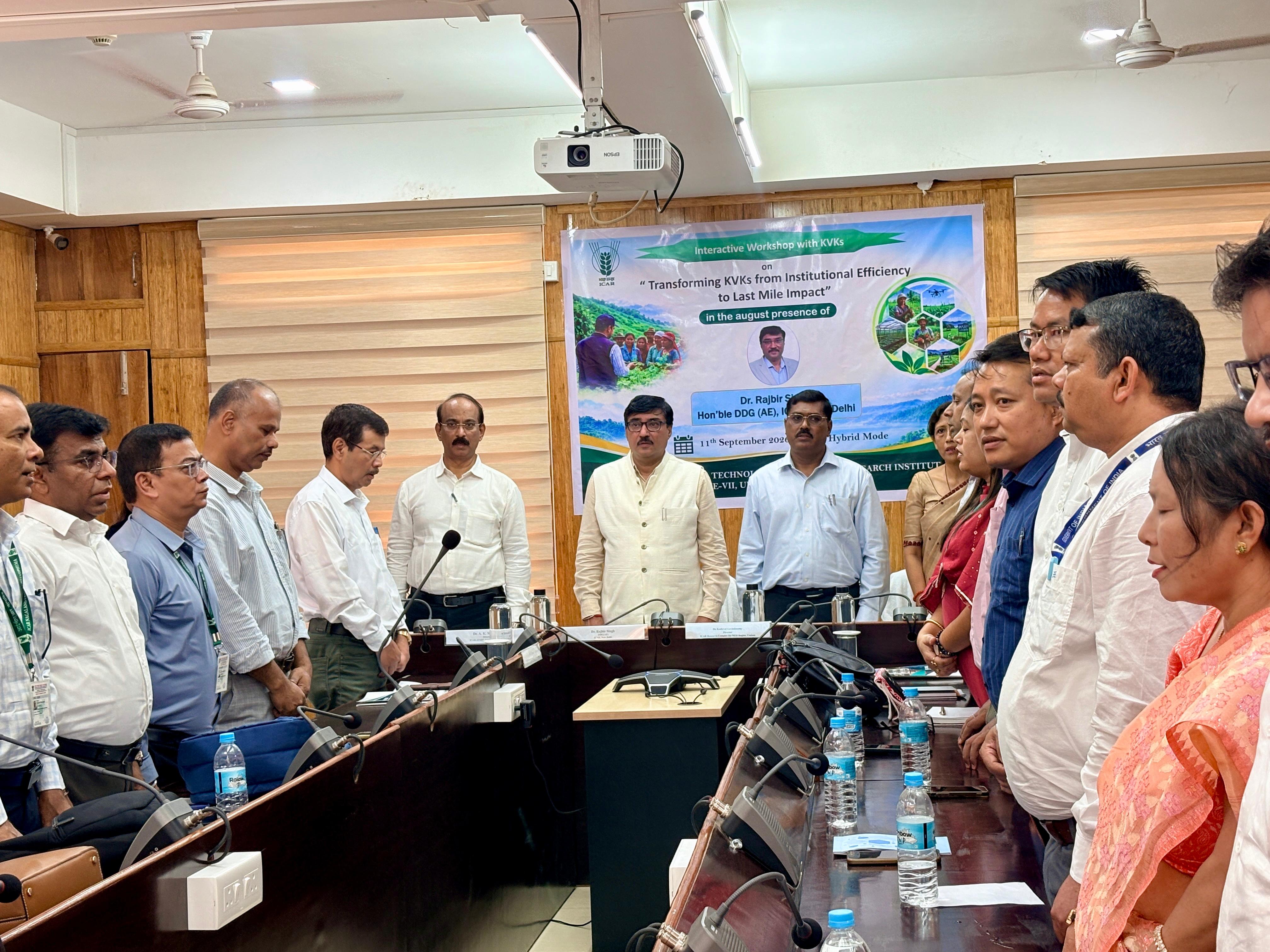 Visit of Dr. Rajbir Singh, Hon'ble Deputy Director General (Agricultural Extension), ICAR, New Delhi, to ICAR-ATARI, Zone-VII, Umiam, on 11th September 2026, for attending the Interactive Workshop with KVKs of Zone - VI and Zone - VII on "Transforming KVKs from Institutional Efficiency to Last Mile Impact."
